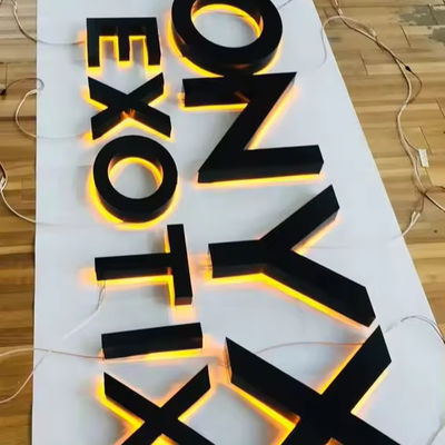 Außen-Edelstahl-Logo Geschäftswand Machen Sie eine Aussage mit Hintergrundbeleuchtung Buchstaben