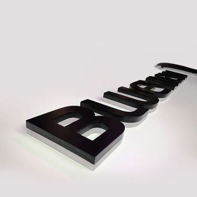 Wandmontierte Installation Metall-Hintergrundbeleuchtung Zeichen für benutzerdefinierte 3D-LED-Aluminium-Brieflicht