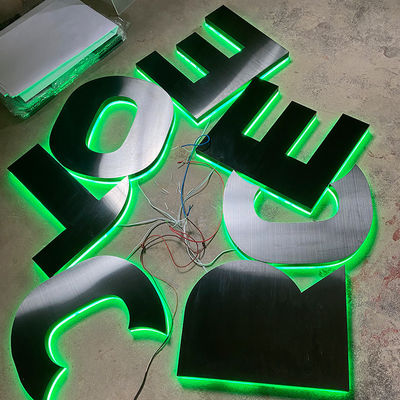 Wandmontierte Installation Metall-Hintergrundbeleuchtung Zeichen für benutzerdefinierte 3D-LED-Aluminium-Brieflicht