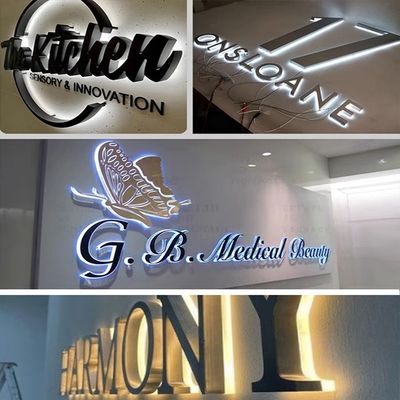 Custom Metal Store Front PC LED Frontschild 3D Business Custom LED Store Briefschild