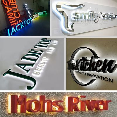 Custom Metal Store Front PC LED Frontschild 3D Business Custom LED Store Briefschild