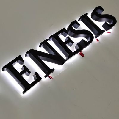 Custom Metal Logo Sign Edelstahl Hintergrundbeleuchtung Außenbeleuchtung Werbebrief