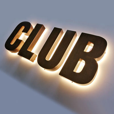 Custom Metal Logo Sign Edelstahl Hintergrundbeleuchtung Außenbeleuchtung Werbebrief