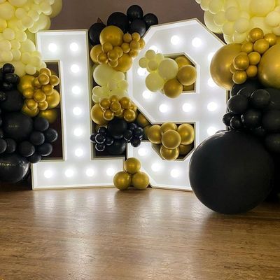 Edelstahl LED Licht Up Buchstaben für Englisch Alphabet Heimdekoration Party Große Wörter