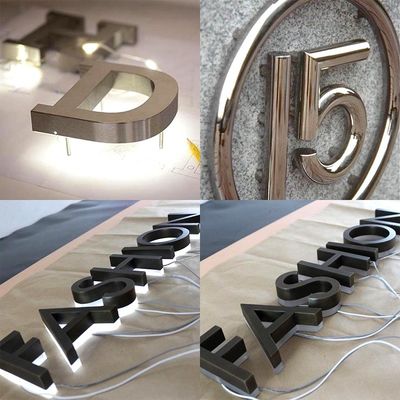 Werbung Custom Backlit Brief PC Acryl 3D Briefe LED Beleuchtungsschild für Büromauer