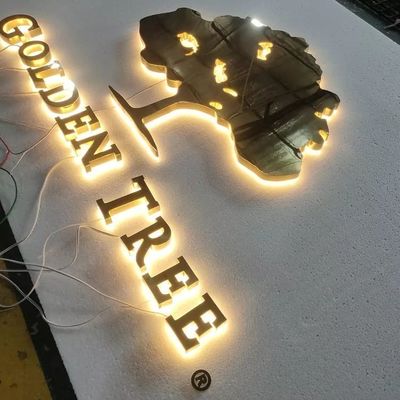 28C Edelstahl Alfabetbuchstaben Außenschilder Led-Metalllicht Custom 3D-Logo-Schild