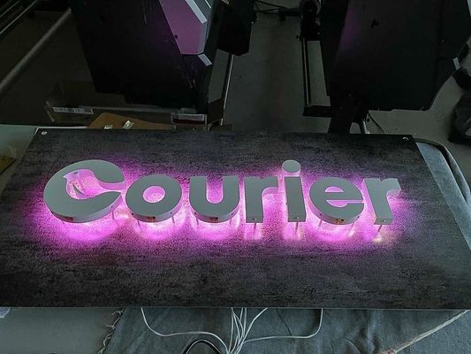 28C Edelstahl Alfabetbuchstaben Außenschilder Led-Metalllicht Custom 3D-Logo-Schild