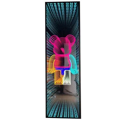 Gehärtetes Glas Acryl 3D Spiegel Infinity-Effekt 3D LED Spiegel mit 12V Eingangsspannung