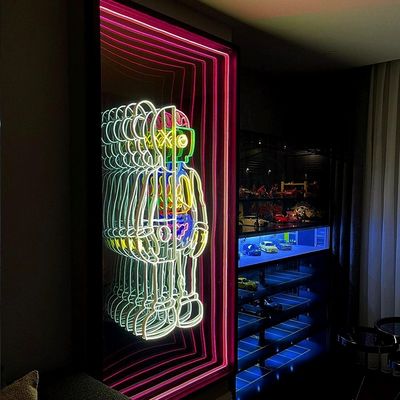 Gehärtetes Glas Acryl 3D Spiegel Infinity-Effekt 3D LED Spiegel mit 12V Eingangsspannung