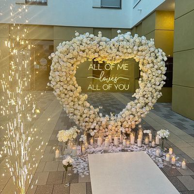 Edelstahl, willst du mich heiraten? Zeichen Neon Schild Dekoration Hochzeitsmarkiette Licht 4 Fuß Briefe