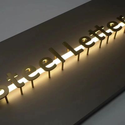 LED-Schilder aus Edelstahl für Büroreklame