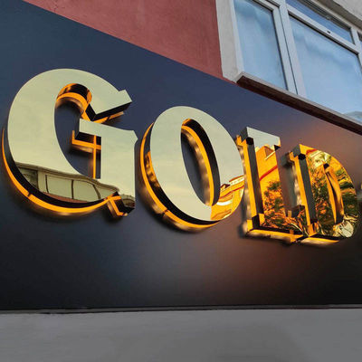 Außen-Anpassung des Geschäftslogos Werbung Acrylbrett 3D-Metall-Hintergrundbeleuchtung