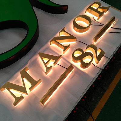 Außen-Anpassung des Geschäftslogos Werbung Acrylbrett 3D-Metall-Hintergrundbeleuchtung