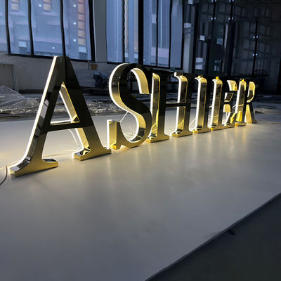 Außen-Anpassung des Geschäftslogos Werbung Acrylbrett 3D-Metall-Hintergrundbeleuchtung