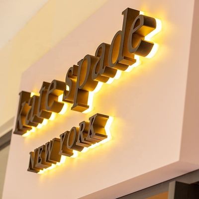 Schneesignatur für den Außenbereich 3D-Schild aus Edelstahl mit LED-Licht-Wandbuchstaben