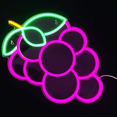 Custom Logo Neonlicht für Werbetafeln Lila Traubendropf Versand Hochzeitsschild