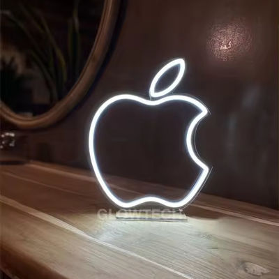 Weißes Apfel Tropfen Neon Licht Custom Logo Hochzeit Zeichen Namentafel
