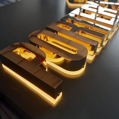 12V-Hintergrundbeleuchtung LED-Edelstahlbriefe für Geschäfte Büro Einkaufszentrum Acryl-Metallschilder