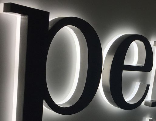 Edelmetall-LED-Signatur für Restaurant-Büro-Außen-Gebäude