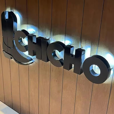 Schnee Logo Wandschild Metall 3D Edelstahl LED Hintergrundbeleuchtung Briefbrett für Hotels