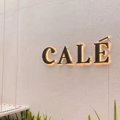 Gold-Edelstahl-Hintergrundbeleuchtung Custom LED-Schild für Krankenhäuser und Outdoor-Rezeption Logo
