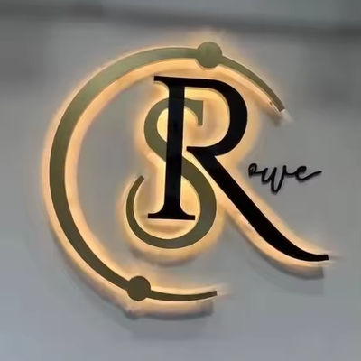 PVC Rückseite Beleuchtete Logo Acryl Edelstahl Schriftmal Led Außen- und Innenschilder