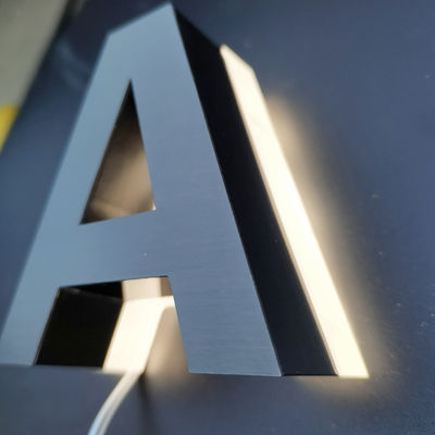 LED-Lichtquelle Edelstahl Goldfarbe Hintergrundbeleuchtung Briefzeichen