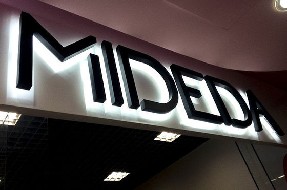 LED-Lichtquelle Edelstahl Goldfarbe Hintergrundbeleuchtung Briefzeichen